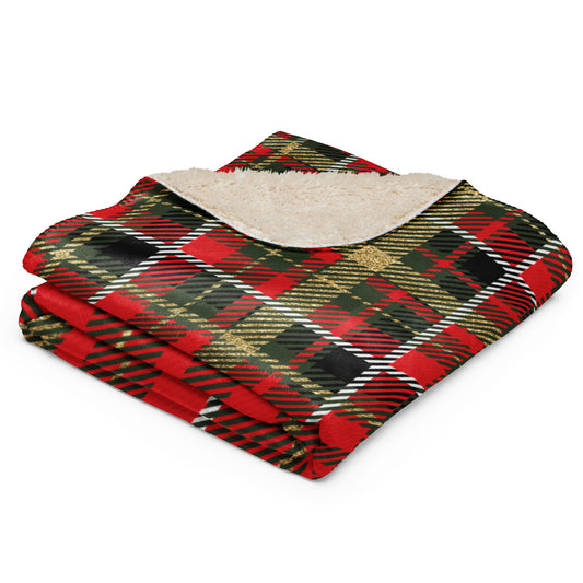 Holiday Plaid Sherpa blanket