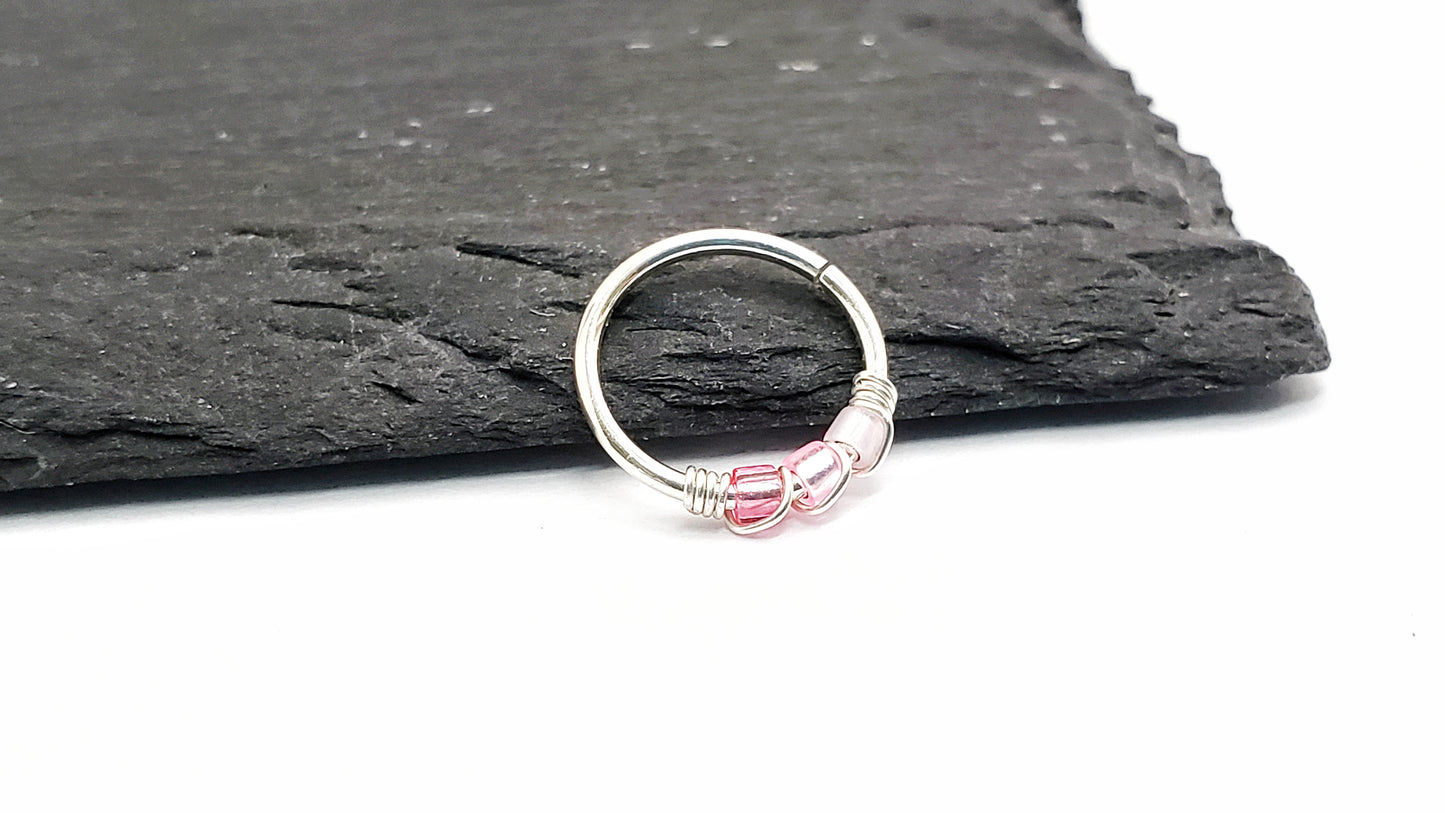 Sterling Silver Hoop for Real Piercings - Ombre Collection