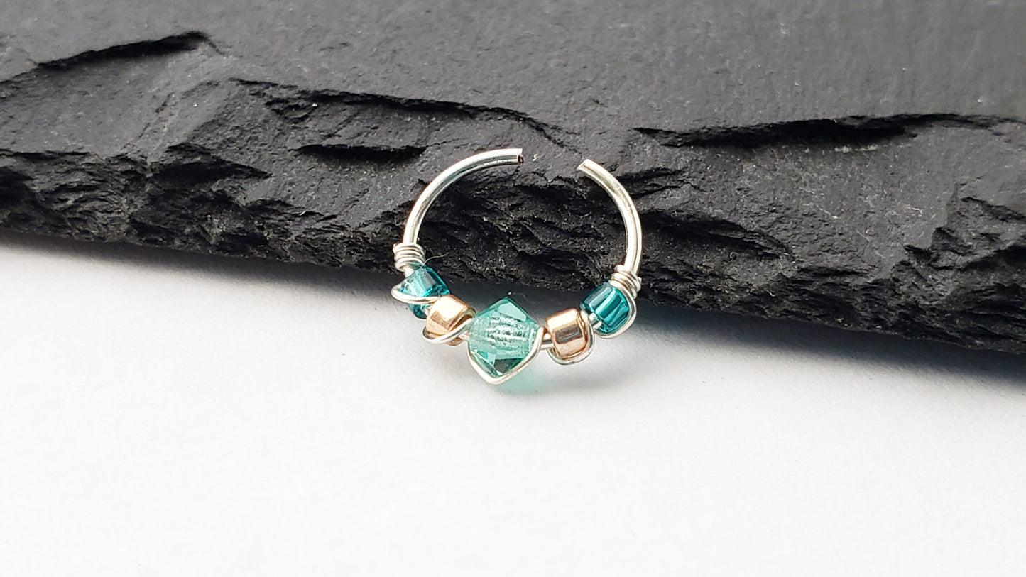 Faux Daith Ring - Teal