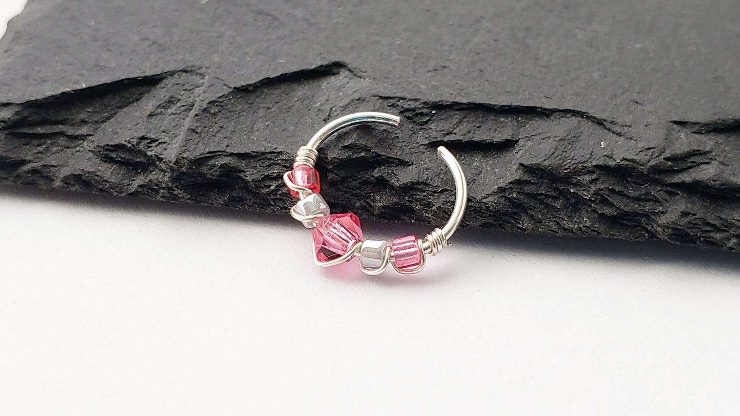 Faux Daith Ring - Pink
