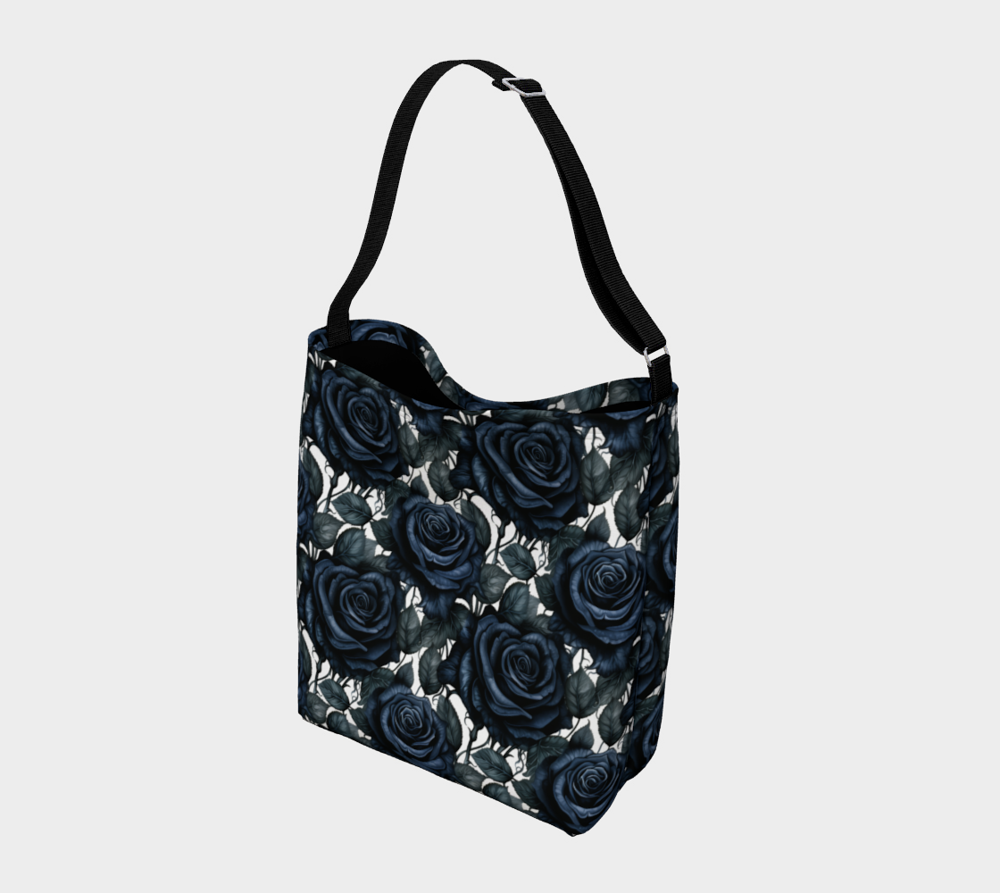 Dark Blue Roses Day Bag