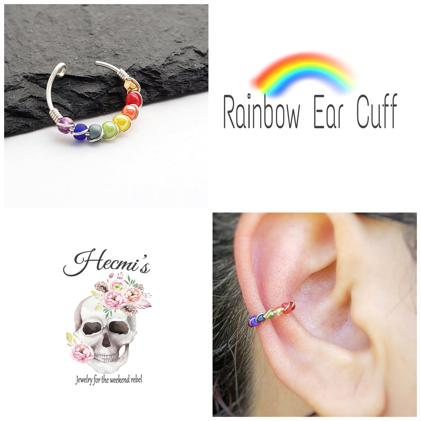 Rainbow Ear Cuff