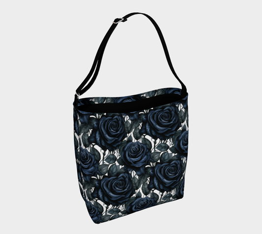 Dark Blue Roses Day Bag