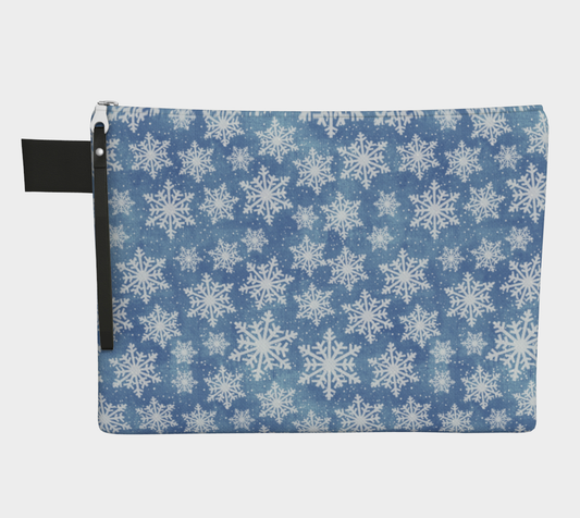 Blue Snowflake Zipper Carry -All