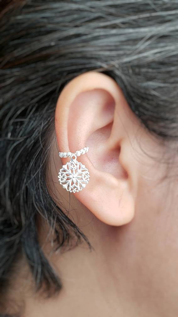 Snowflake Ear Cuff, No Piercing Jewelry, Stocking Stuffers, Conch Earrings